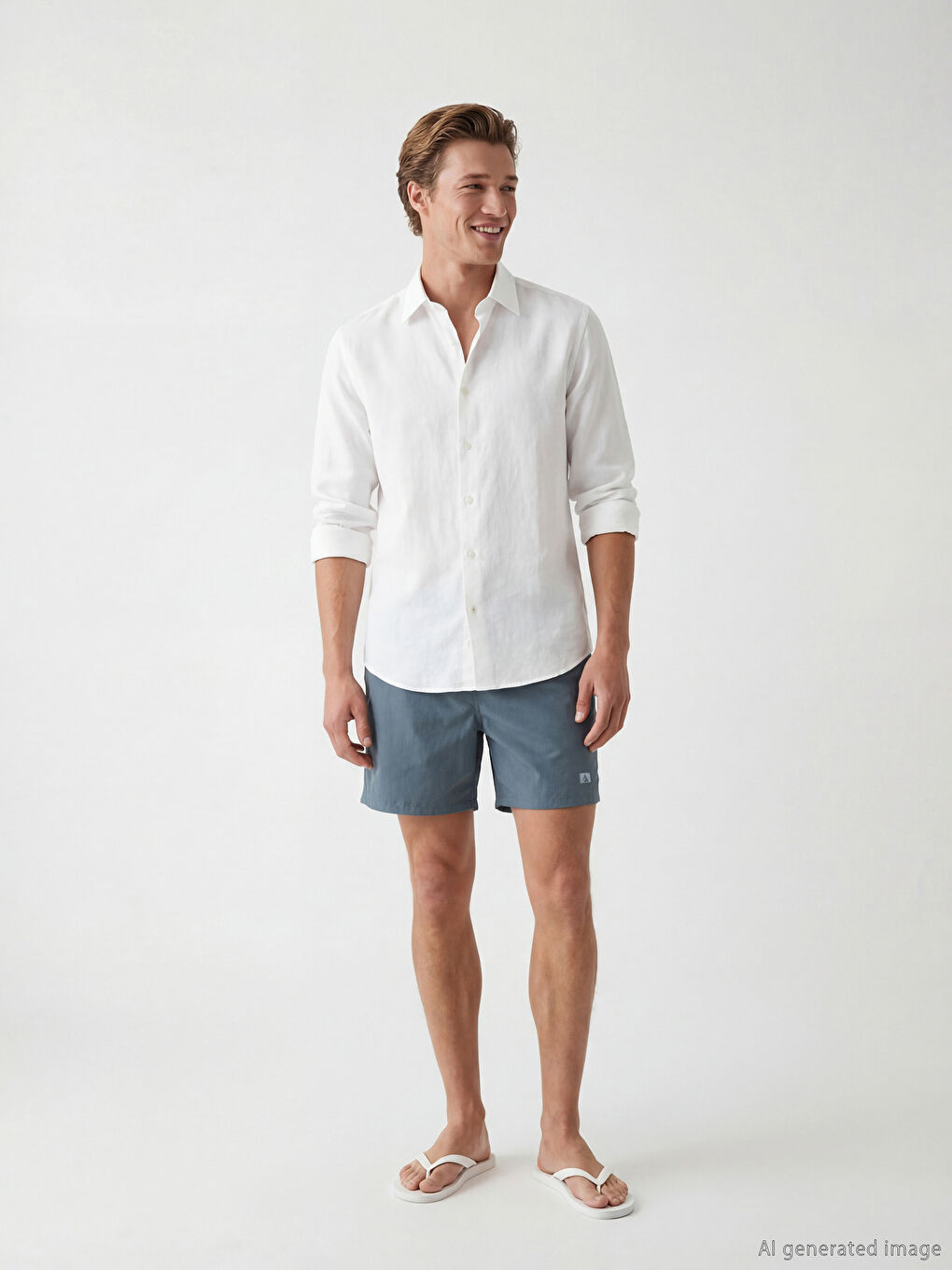 Gri Kısa Boy Erkek Yüzme Şort