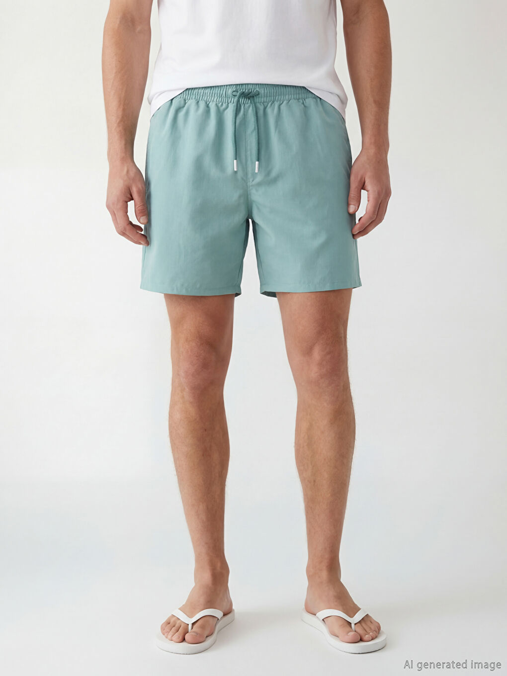 Yeşil Kısa Boy Erkek Yüzme Şort-1