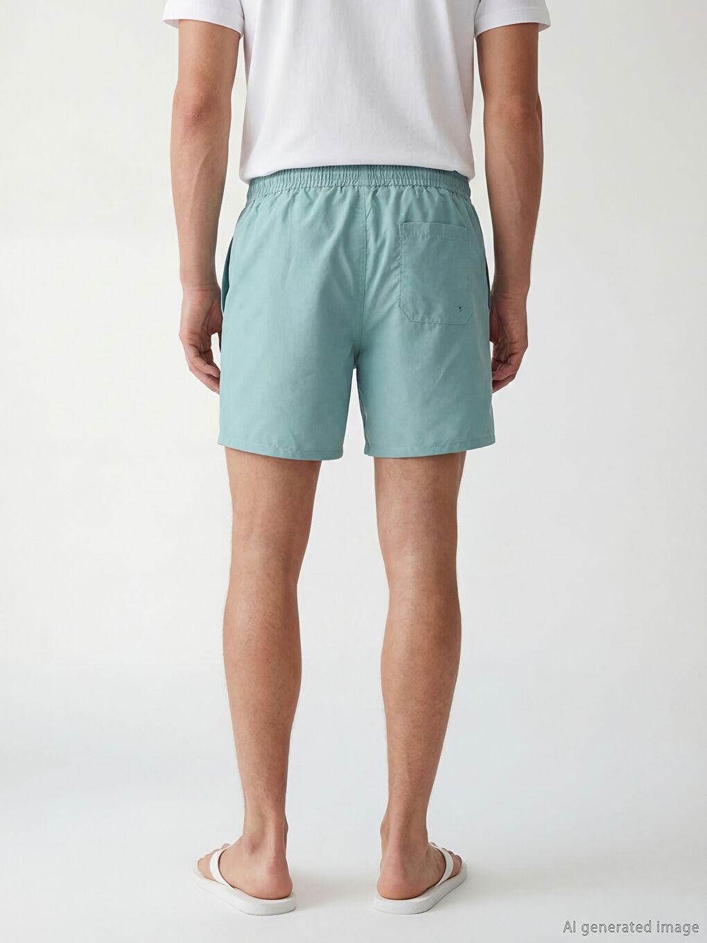 Yeşil Kısa Boy Erkek Yüzme Şort-3