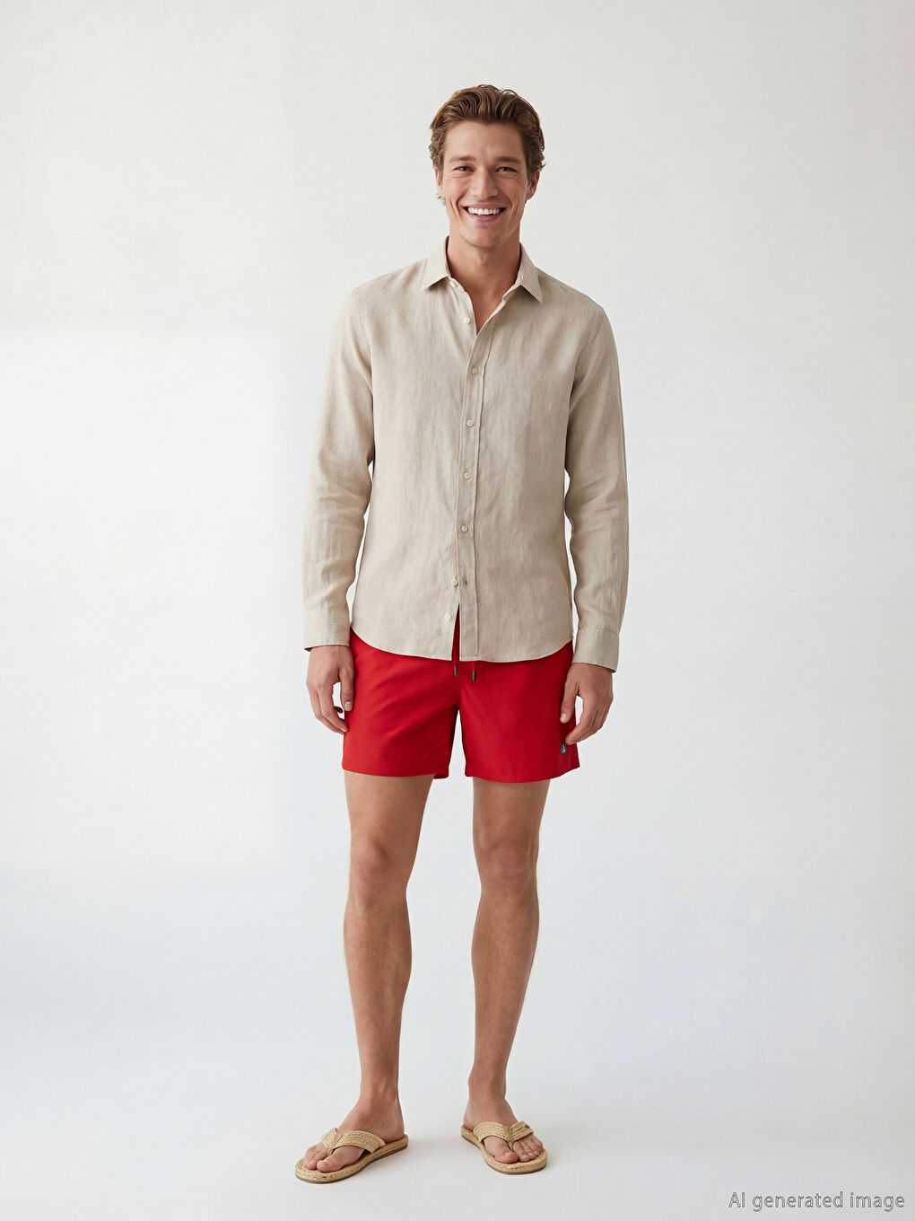 Kırmızı Kısa Boy Erkek Yüzme Şort