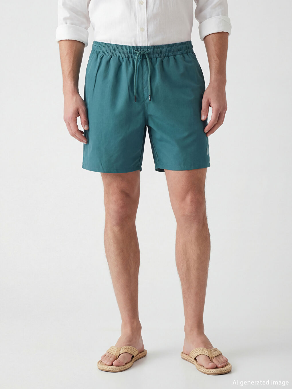 Yeşil Kısa Boy Erkek Yüzme Şort-1