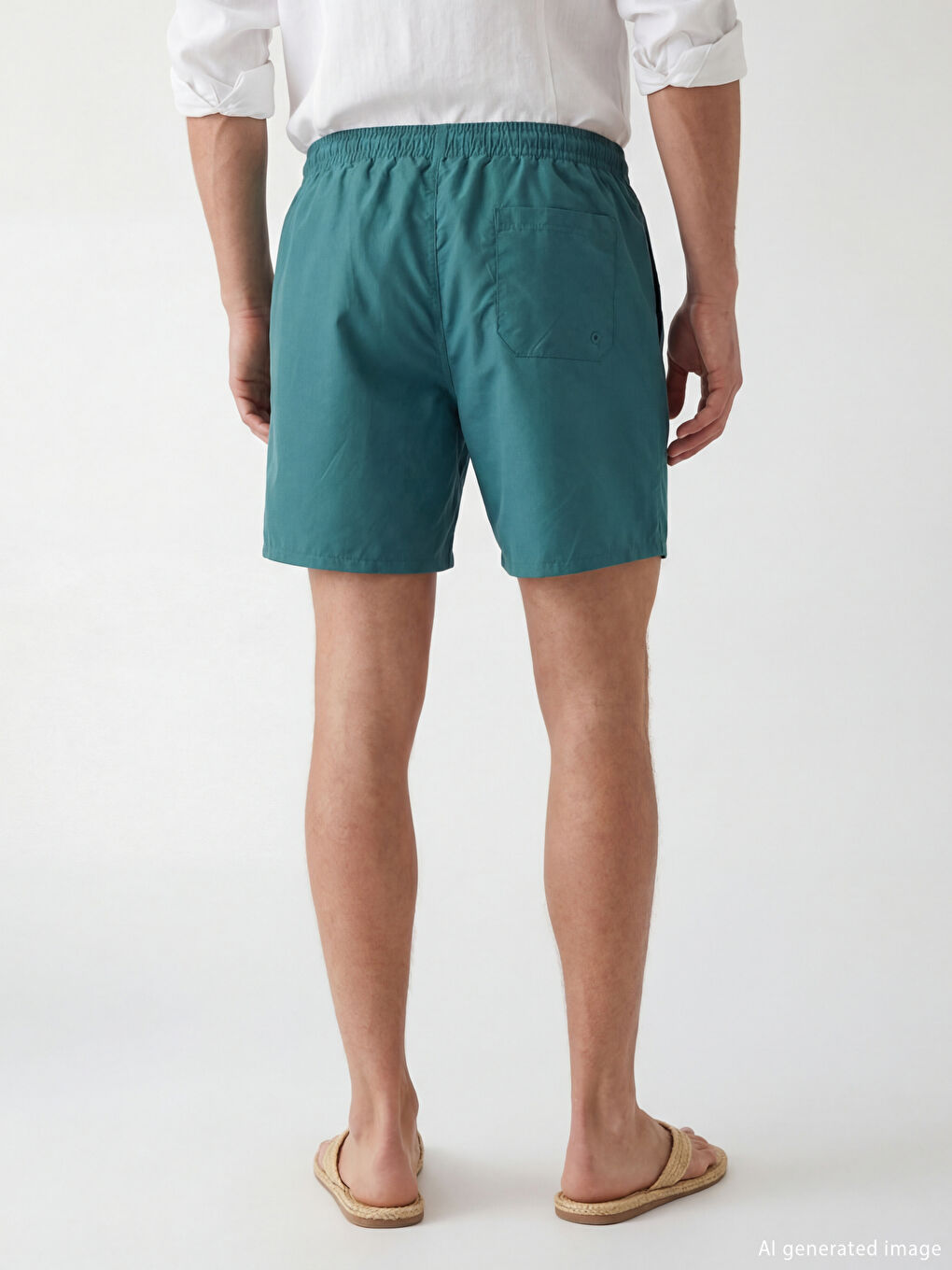 Yeşil Kısa Boy Erkek Yüzme Şort-3