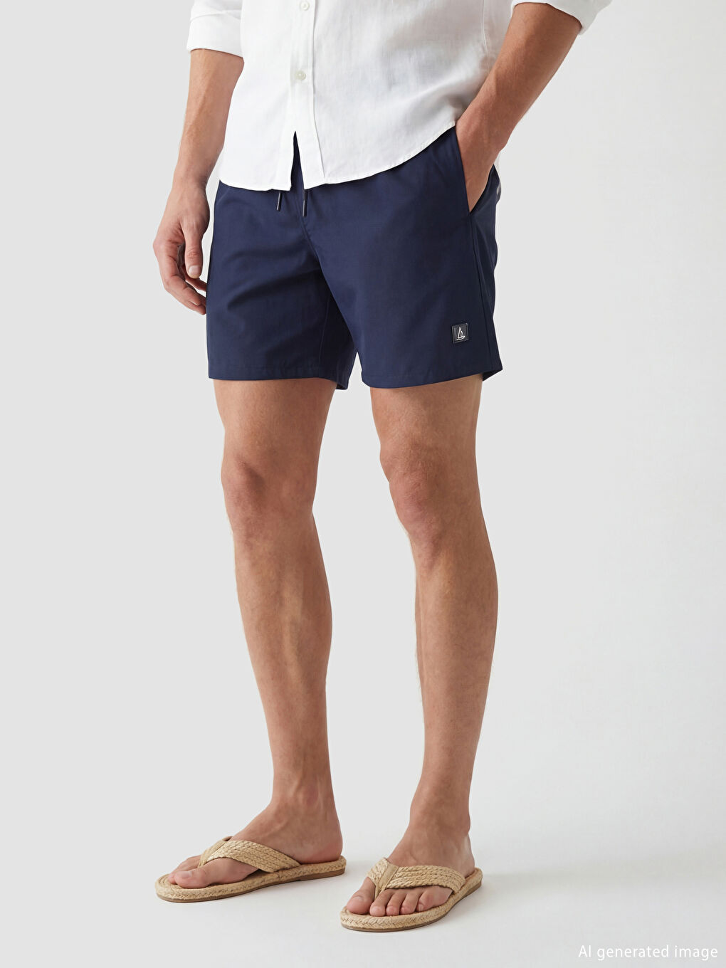 Lacivert Kısa Boy Erkek Yüzme Şort-2