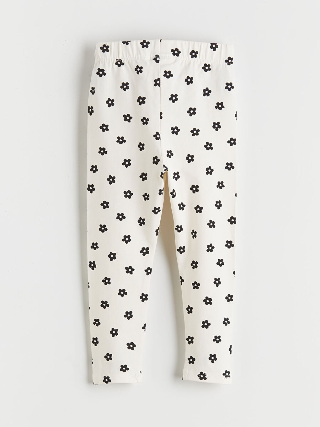 Ekru Kız Çocuk Baskılı Tayt-1