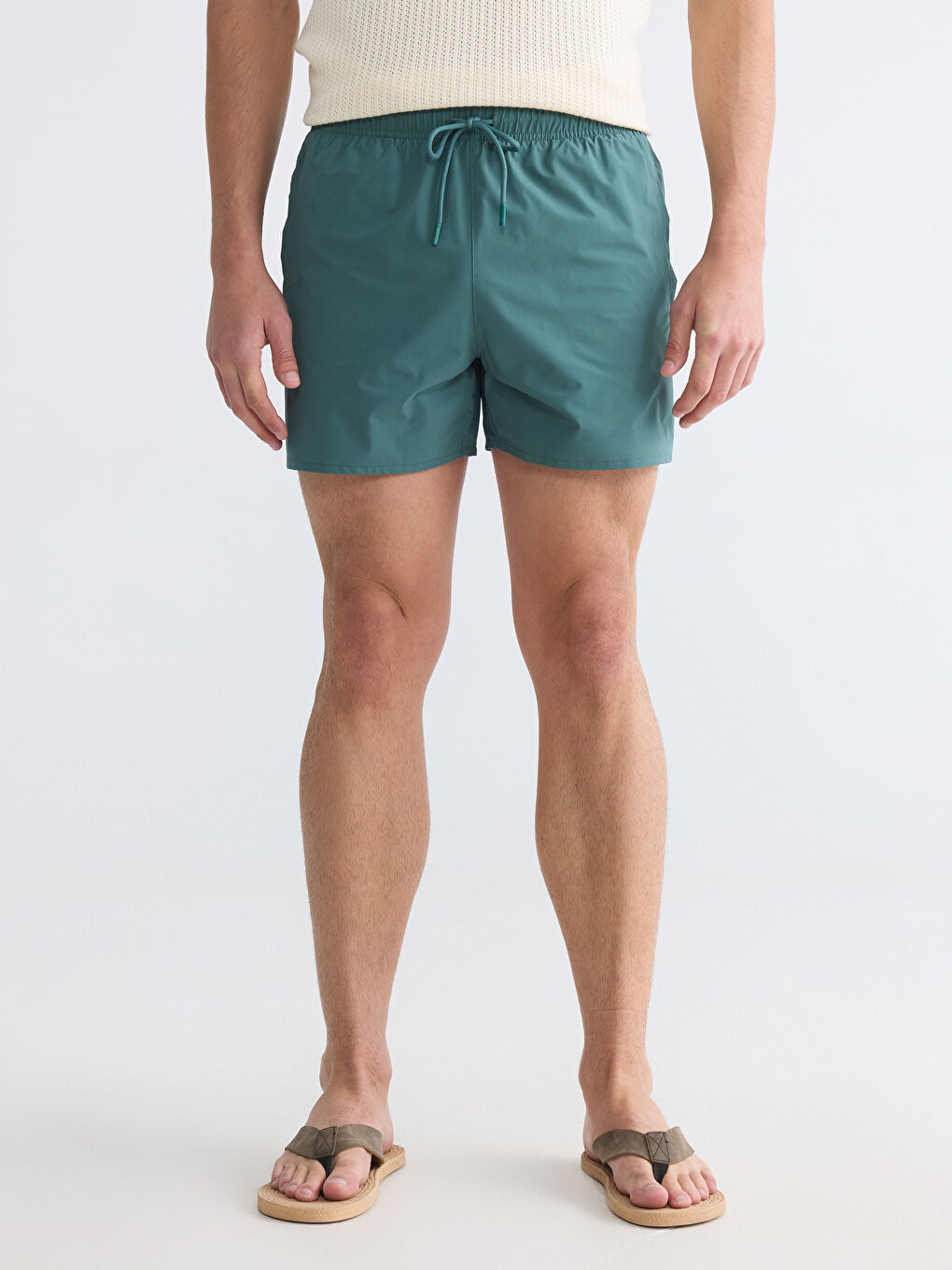 Yeşil Kısa Boy Erkek Deniz Şortu-1