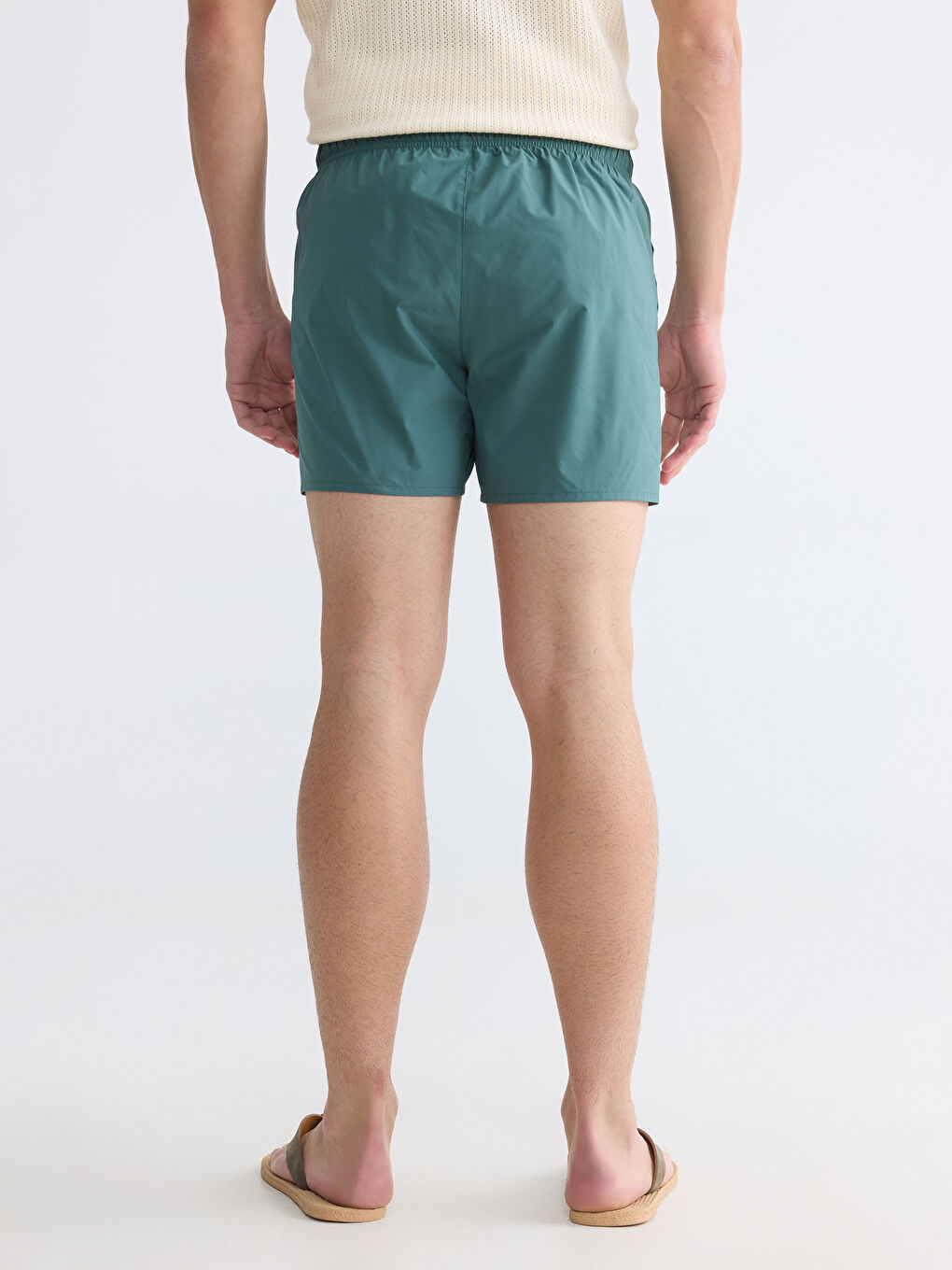 Yeşil Kısa Boy Erkek Deniz Şortu-3