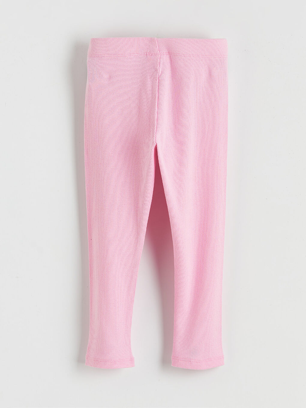 Pembe Beli Lastikli Kız Çocuk Fitilli Tayt-1
