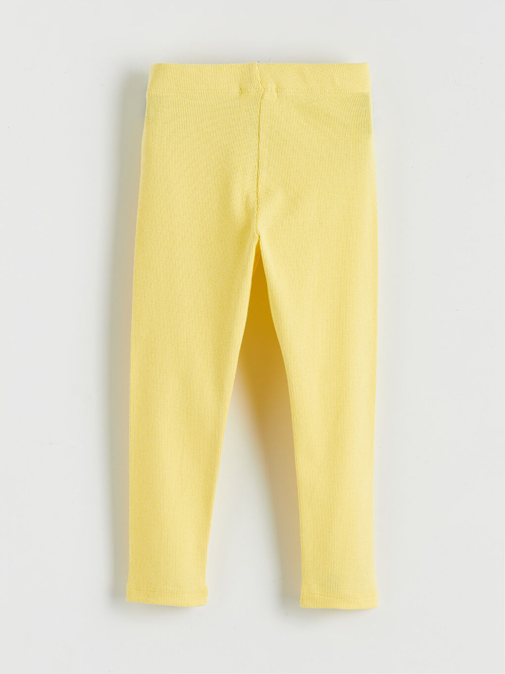 Sarı Beli Lastikli Kız Çocuk Fitilli Tayt-1