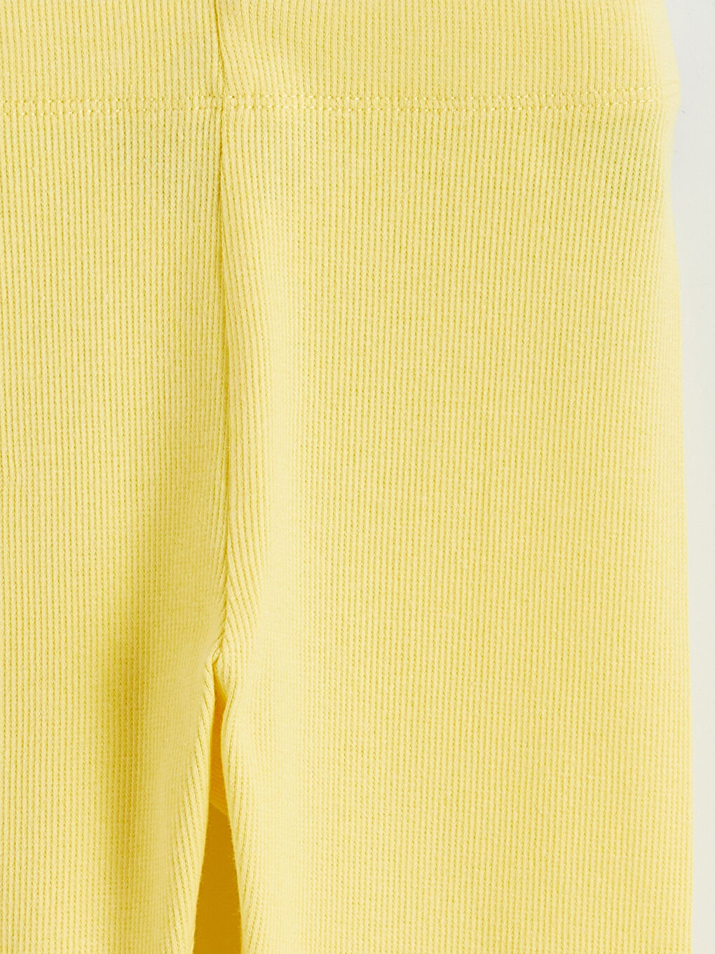 Sarı Beli Lastikli Kız Çocuk Fitilli Tayt-2