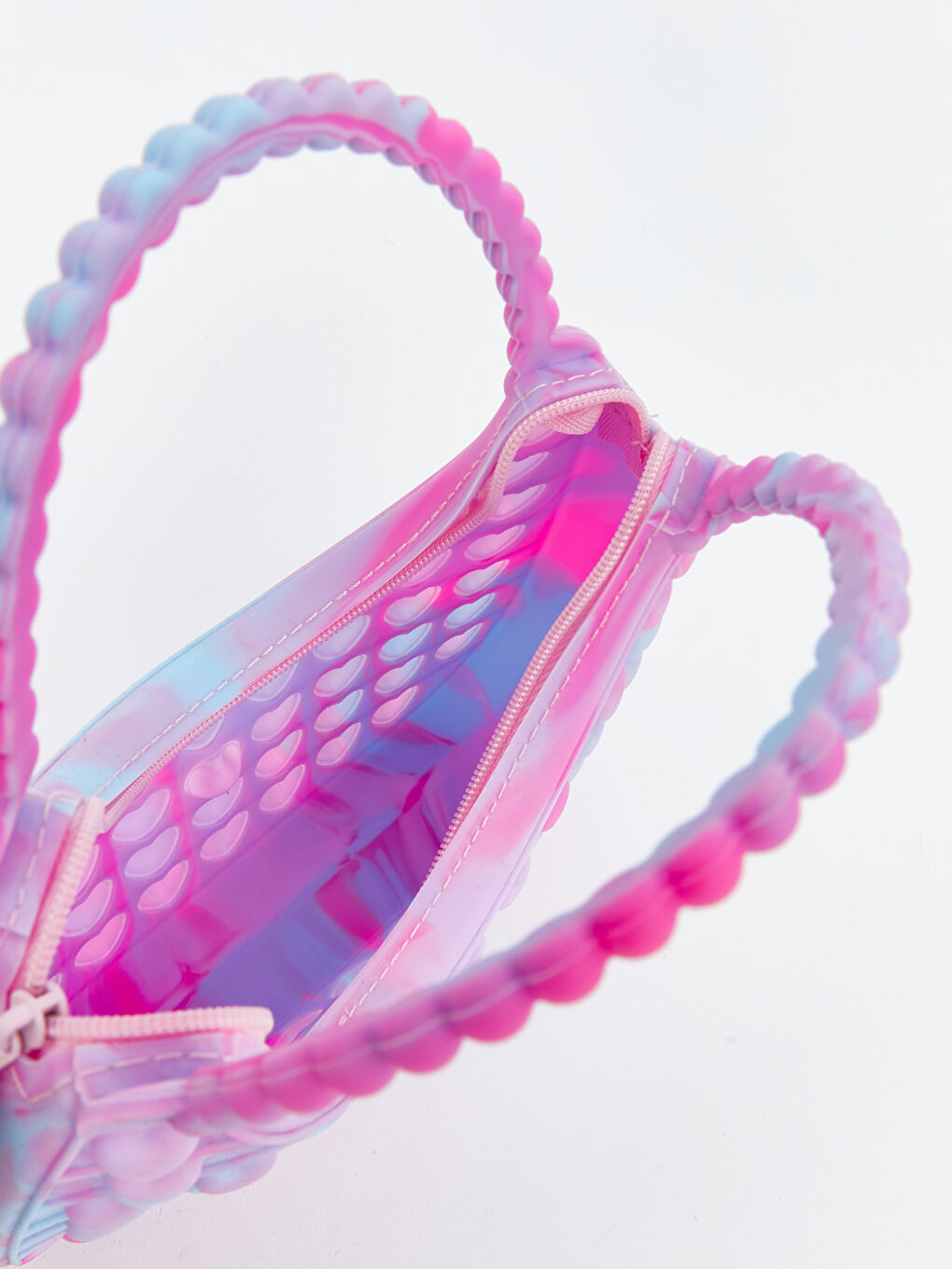 გულის ფორმის ნაქარგიანი მხრის ჩანთა გოგონებისთვის.-3