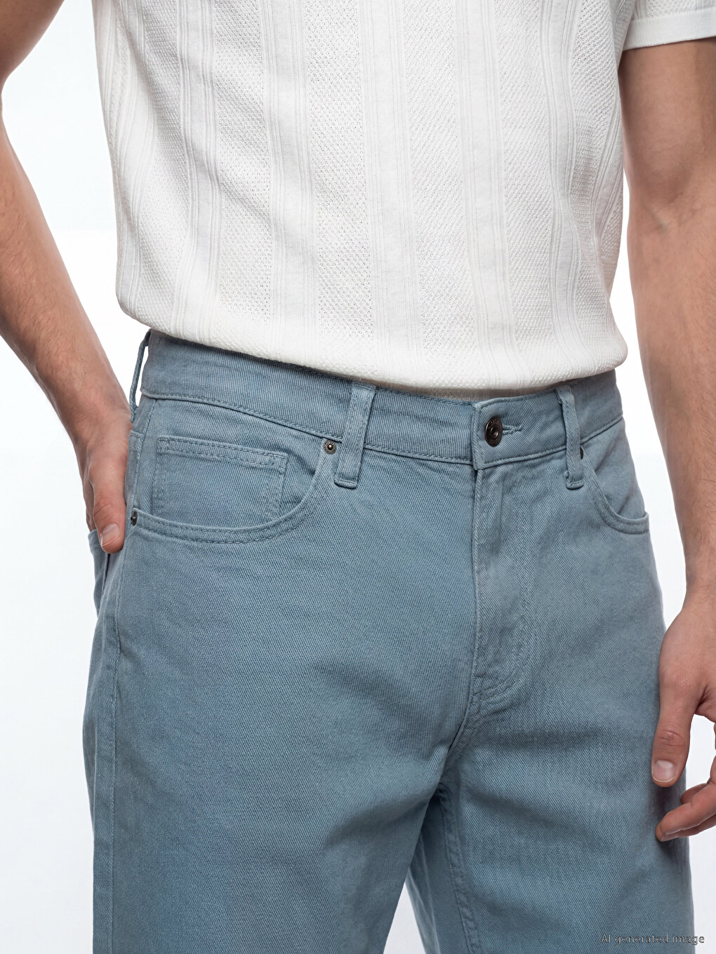Slim Fit Gabardine Men's Shorts-2