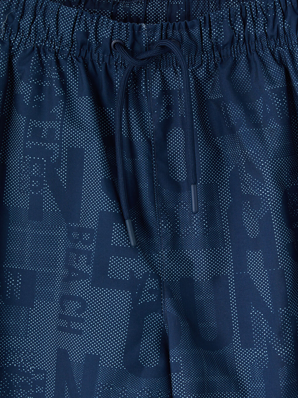 Lacivert Diz Hizası Boy Desenli Erkek Deniz Şortu-2