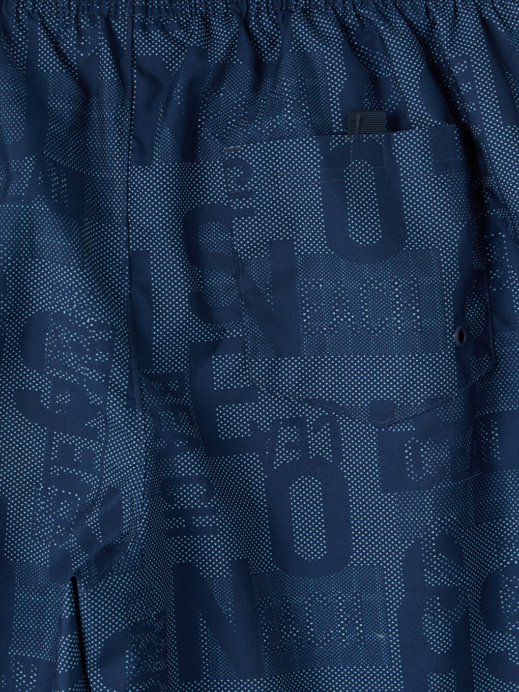 Lacivert Diz Hizası Boy Desenli Erkek Deniz Şortu-3