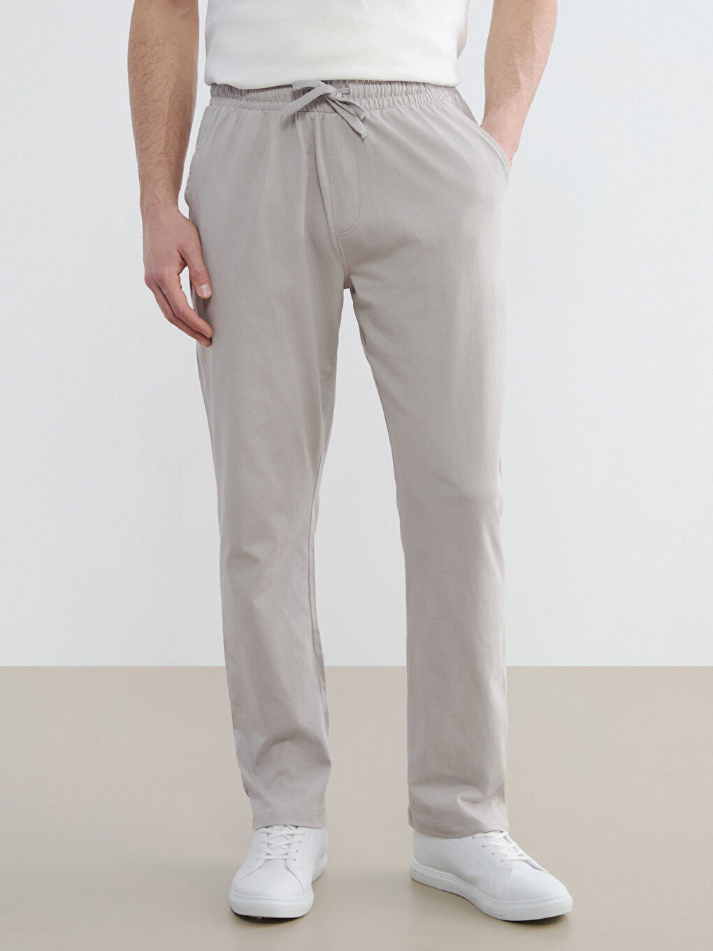 Gri Standart Kalıp Erkek Eşofman Altı-1