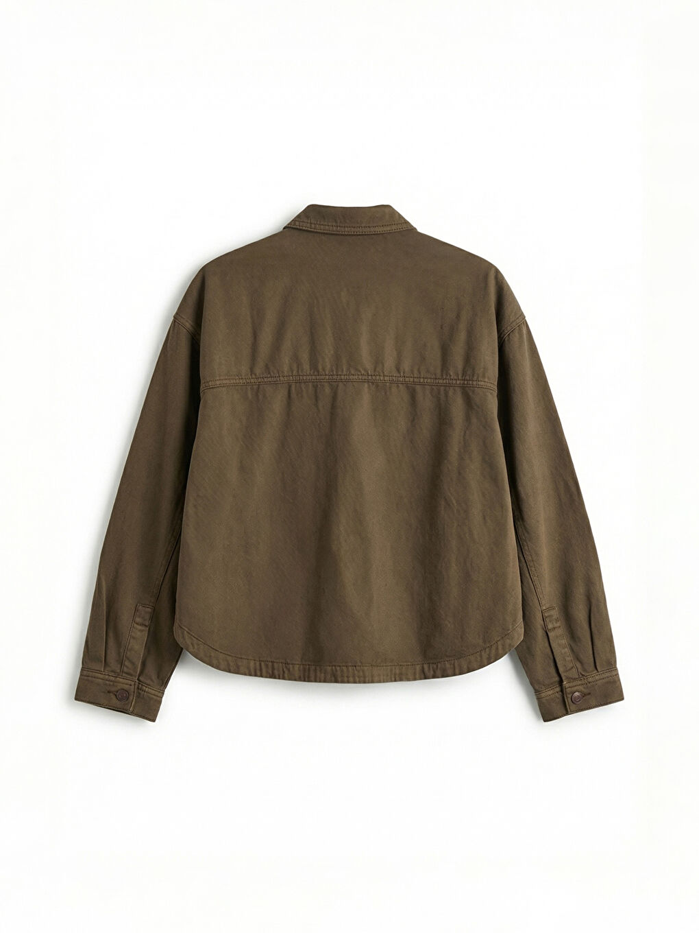 Collared Neck Oversize Women's Denim Jacket-5