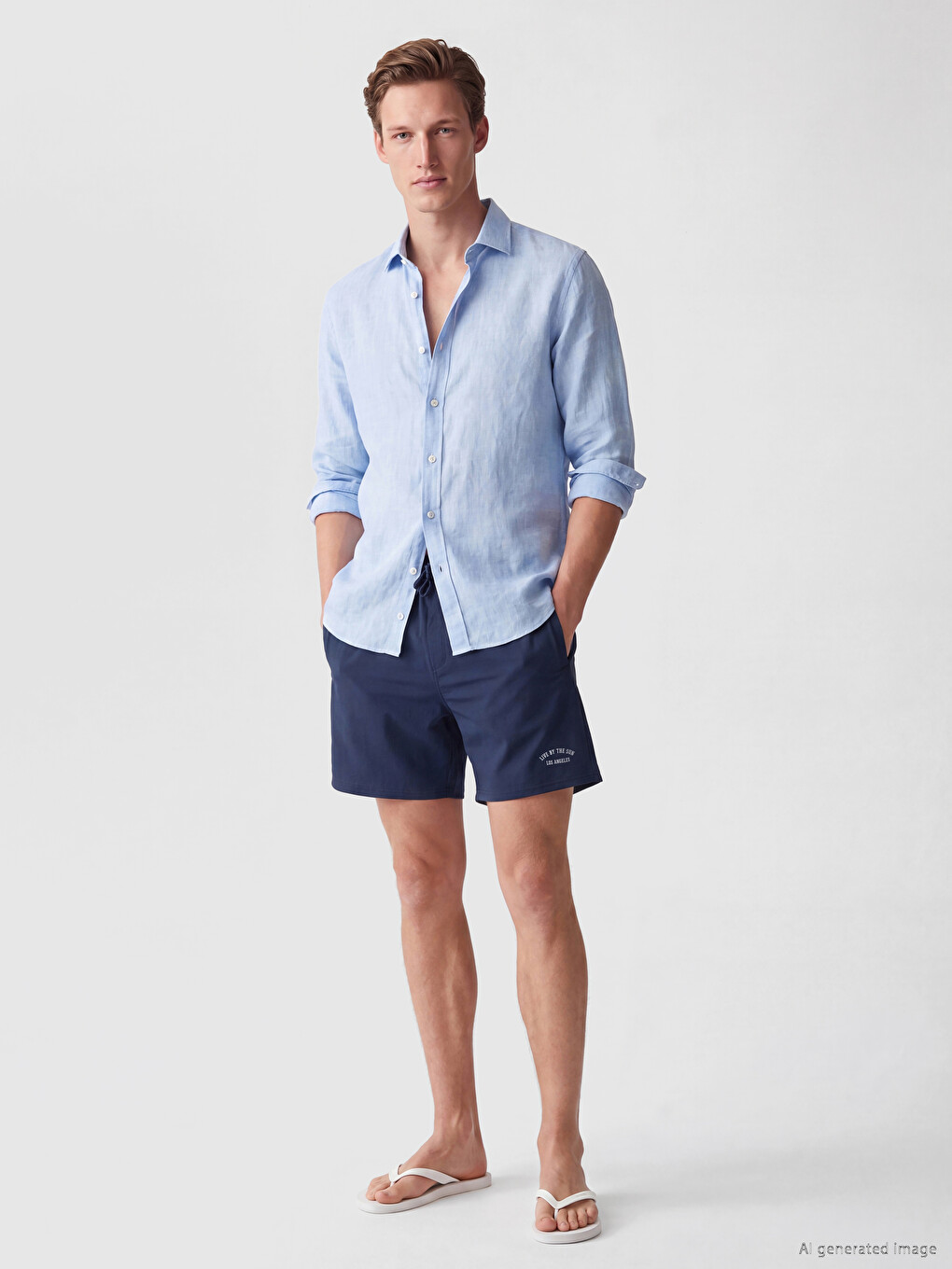 Short Los Angeles Printed Men's Swimming Shorts-1