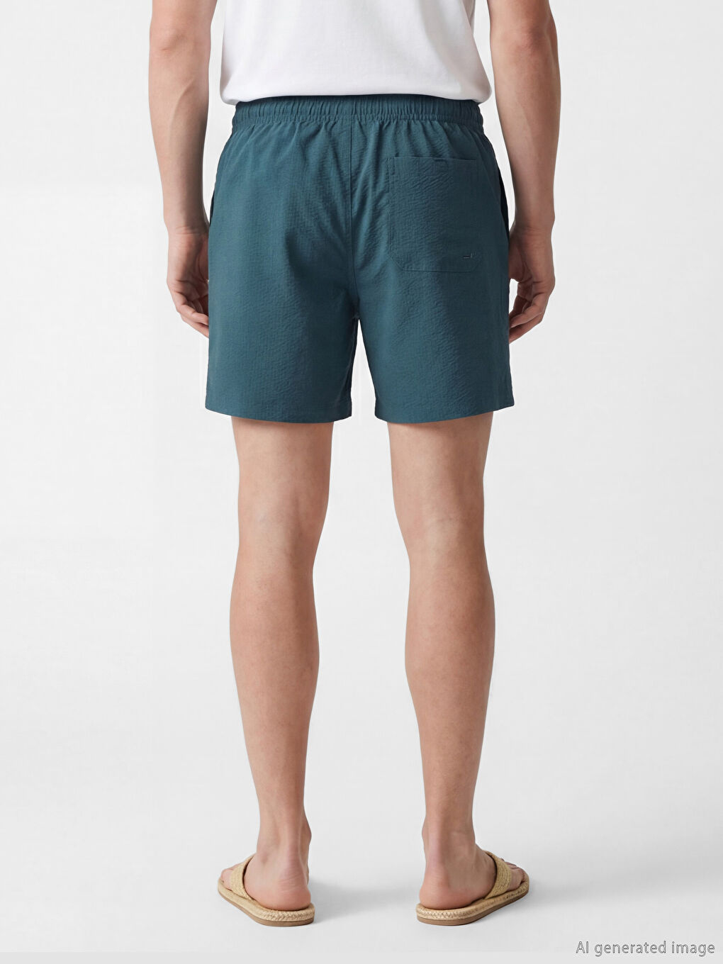 Petrol Kısa Boy Erkek Deniz Şortu-3