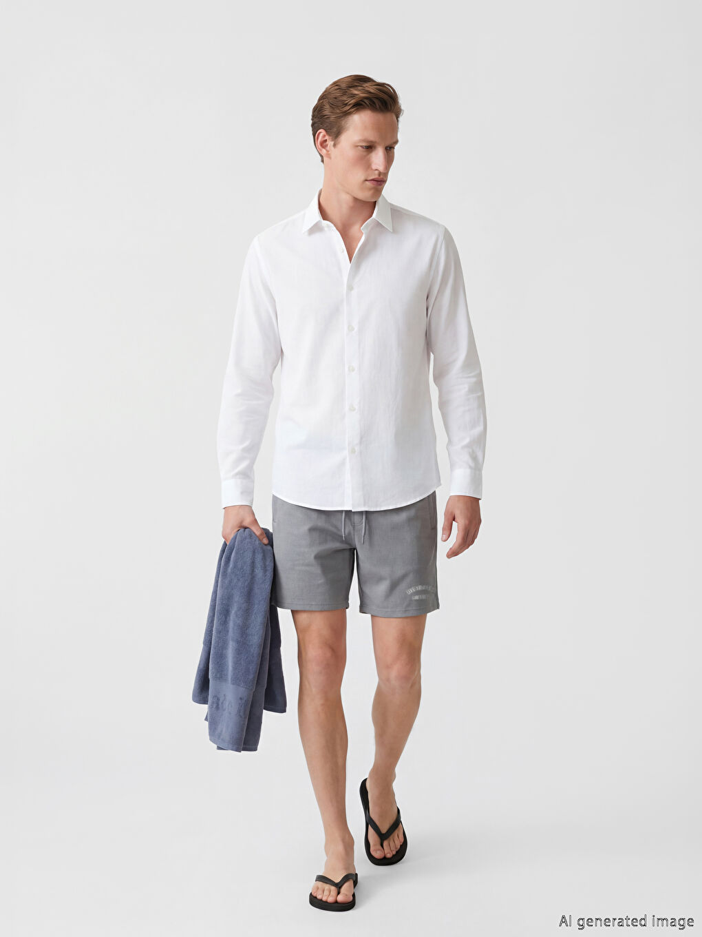 Gri Kısa Boy Erkek Deniz Şortu