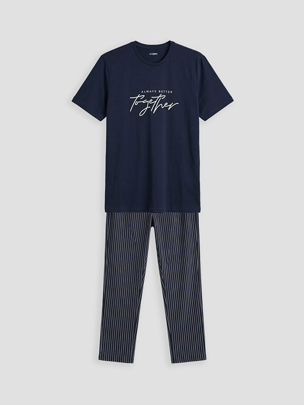 Lacivert Baskılı Erkek Pijama Takımı-4