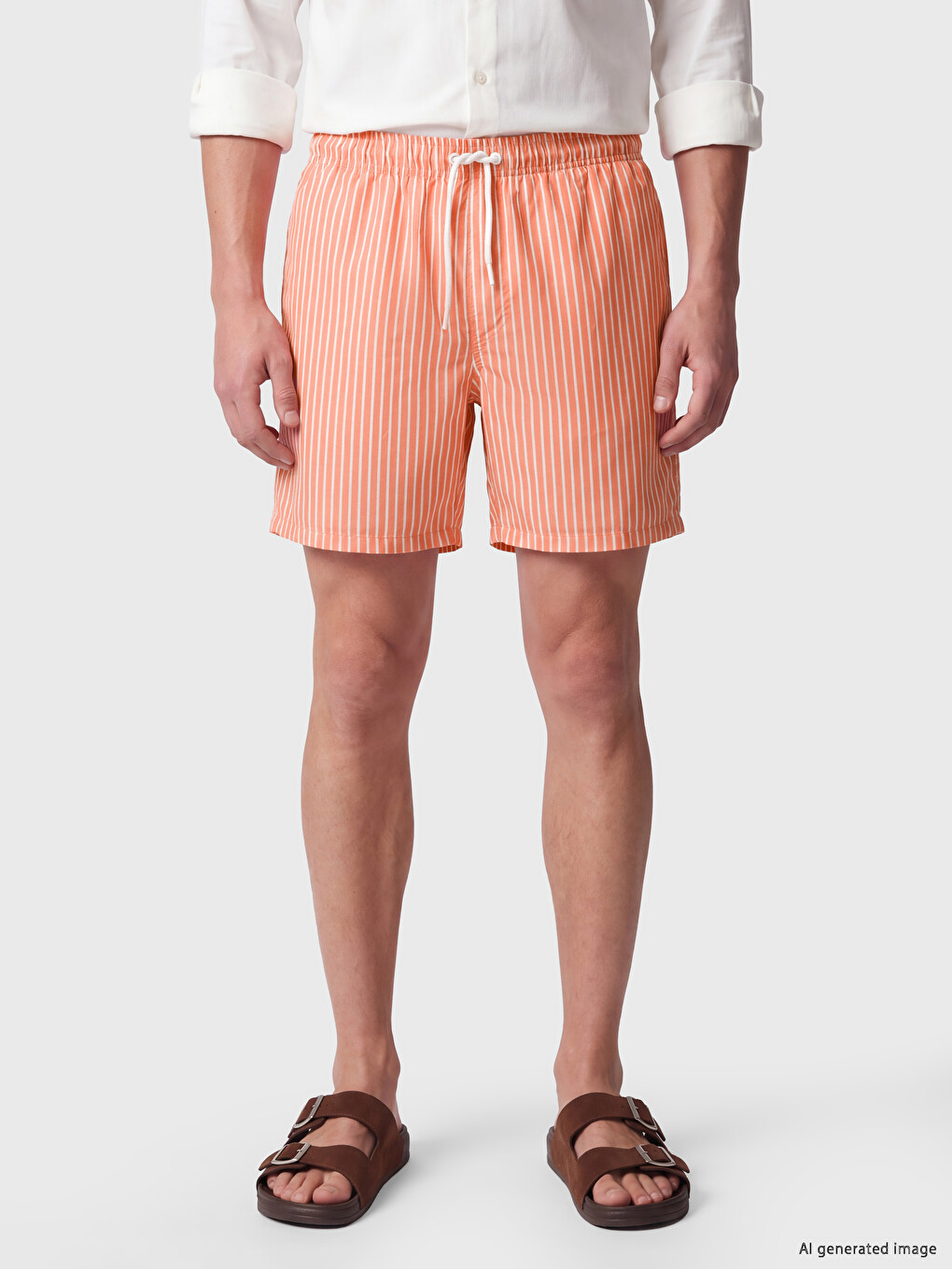 Short Striped Men's Swim Shorts-2