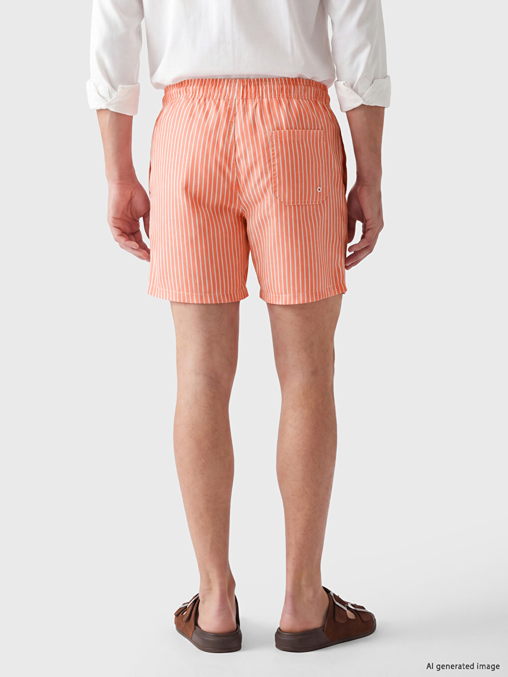 Short Striped Men's Swim Shorts-4