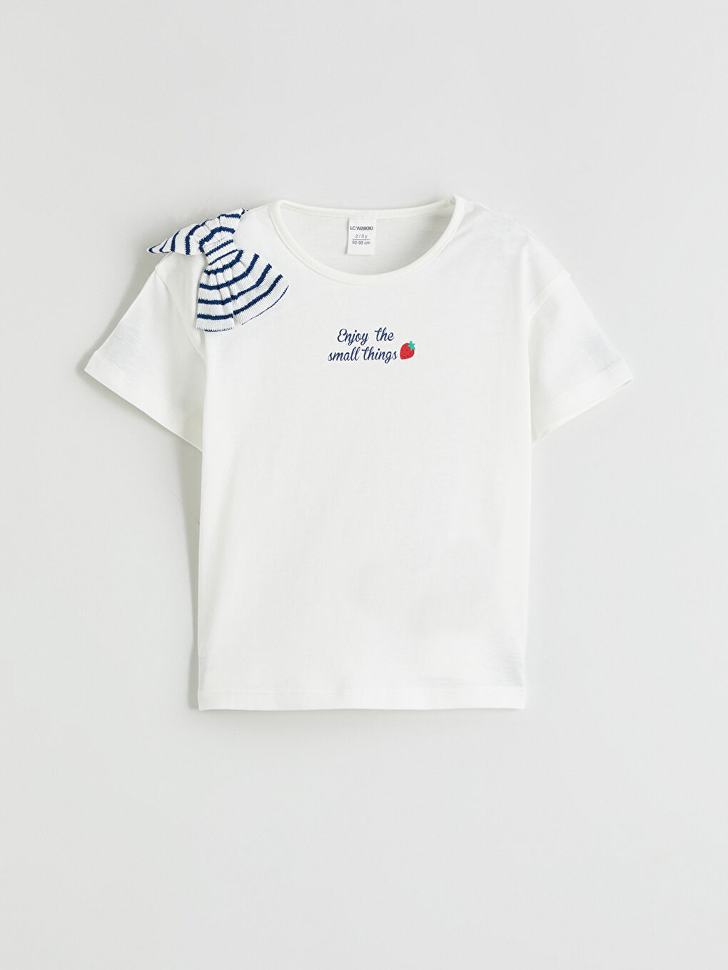 Ribbon Detailed Girls' T-shirt and Trousers-1