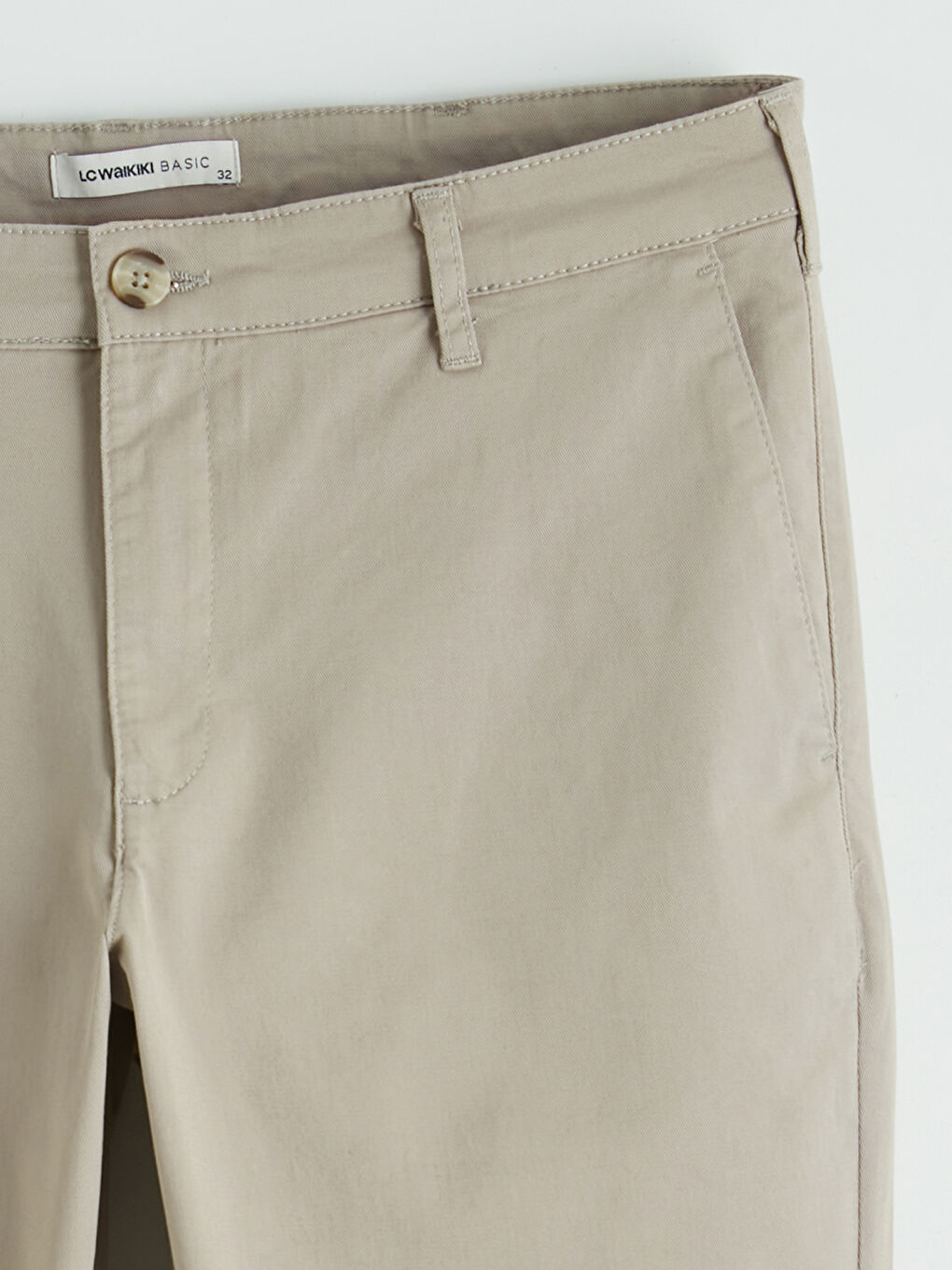 Bej Ekstra Dar Kalıp Erkek Chino Pantolon-4