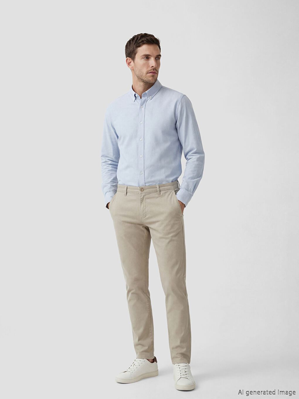 Bej Ekstra Dar Kalıp Erkek Chino Pantolon