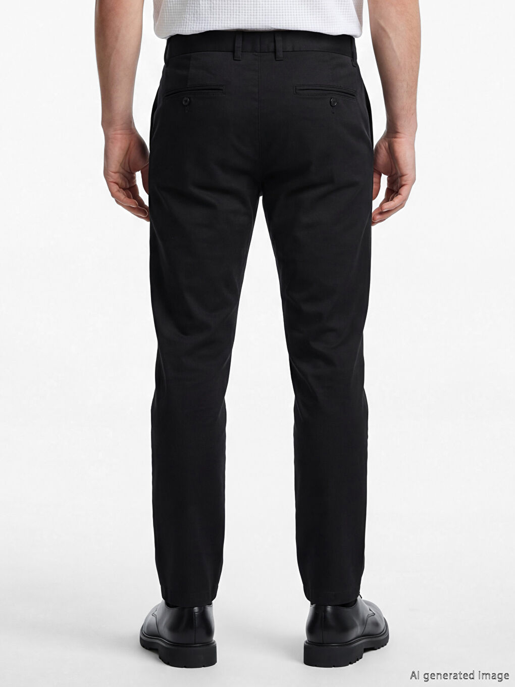 Siyah Ekstra Dar Kalıp Erkek Chino Pantolon-3