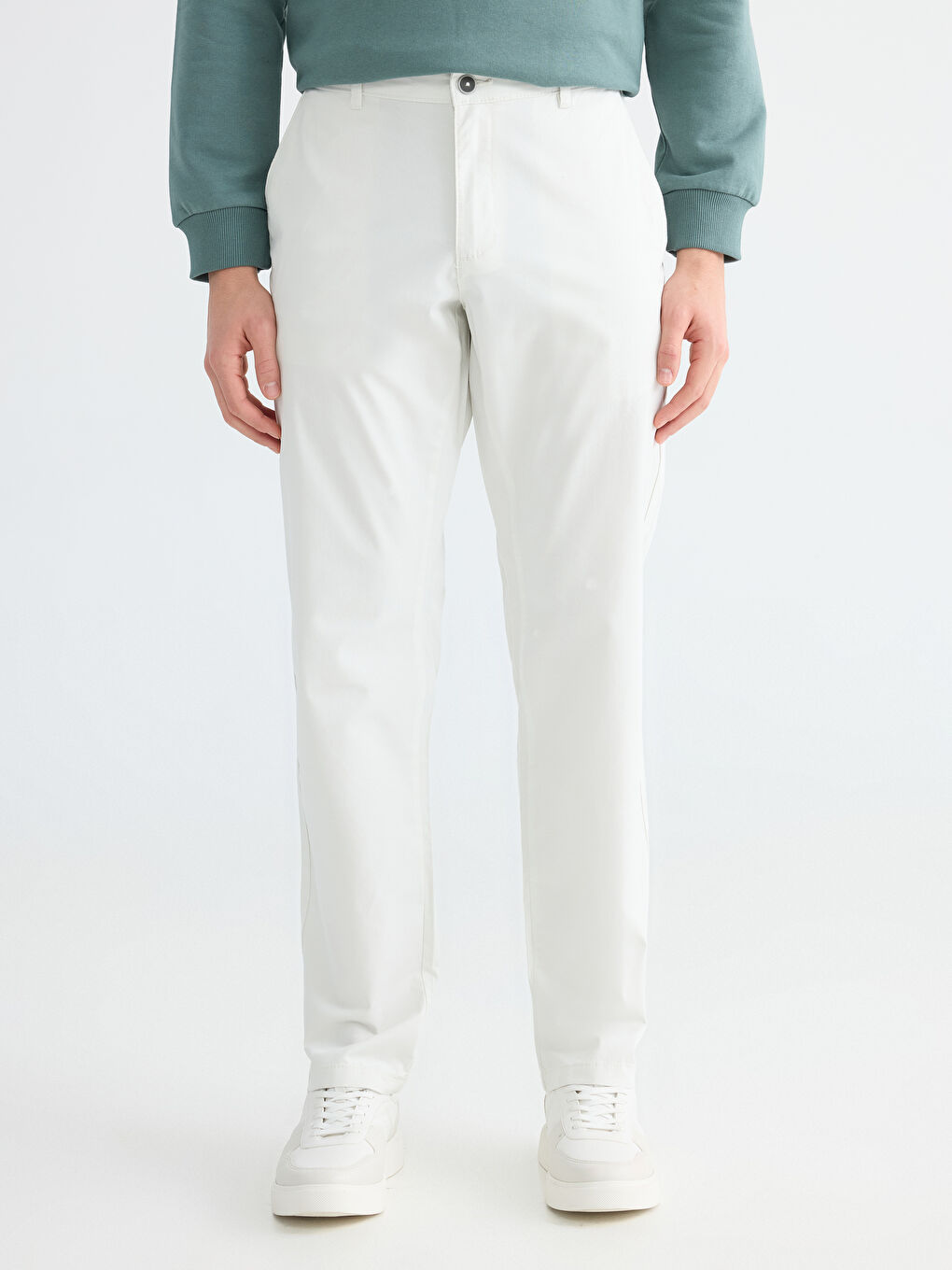 Gri Standart Kalıp Erkek Chino Pantolon-1