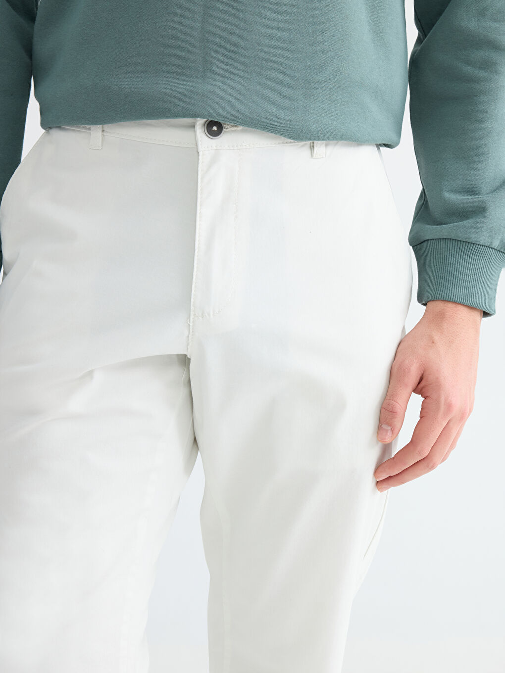 Gri Standart Kalıp Erkek Chino Pantolon-2