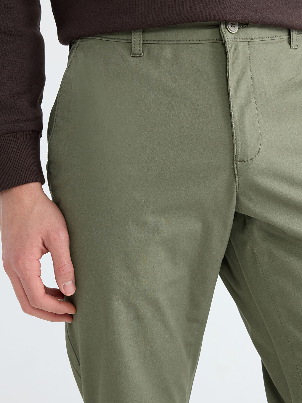 Haki Standart Kalıp Erkek Chino Pantolon-2