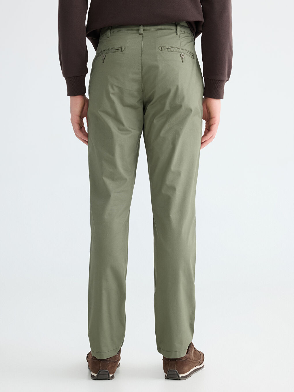 Haki Standart Kalıp Erkek Chino Pantolon-3