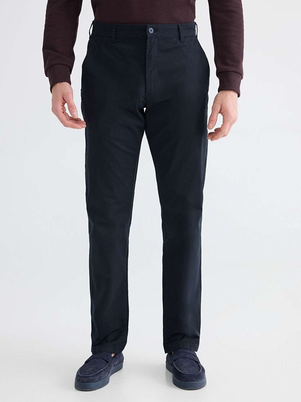 Lacivert Standart Kalıp Erkek Chino Pantolon-1