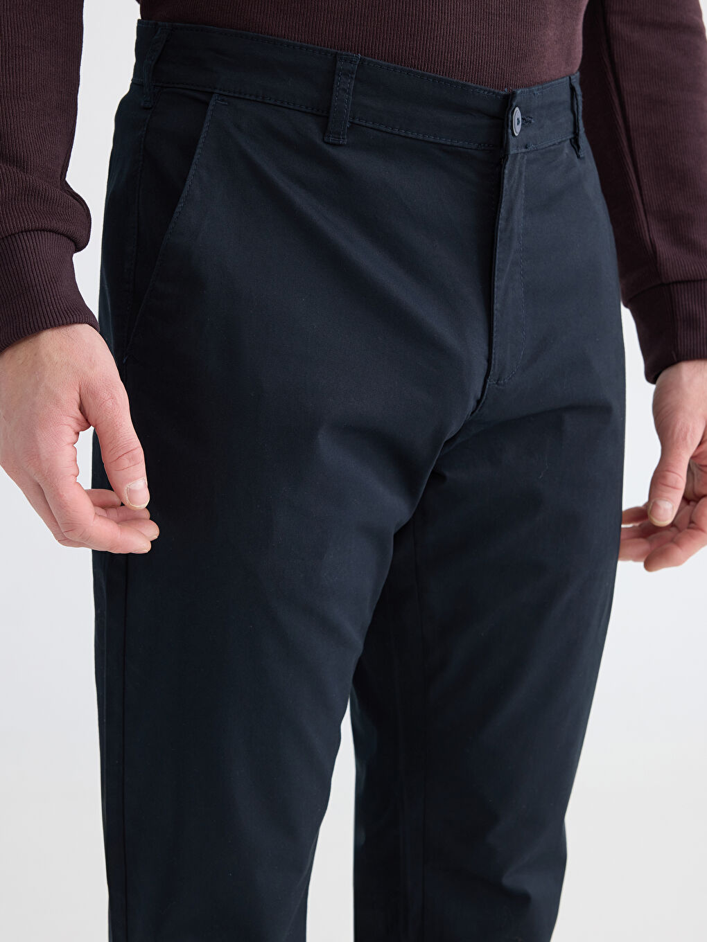 Lacivert Standart Kalıp Erkek Chino Pantolon-2