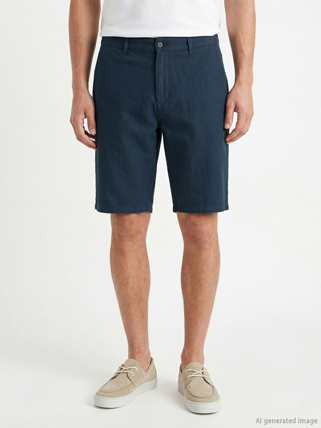 Lacivert Loose Fit Erkek Şort-1