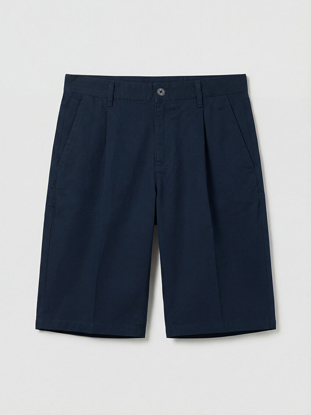 Lacivert Rahat Kalıp Gabardin Erkek Şort-4