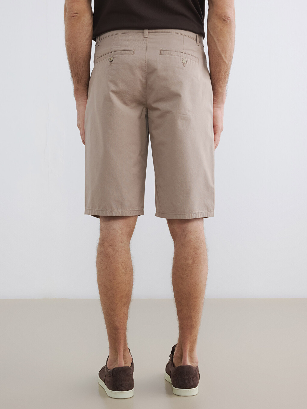 Relaxed Fit Gabardine Men's Shorts-4
