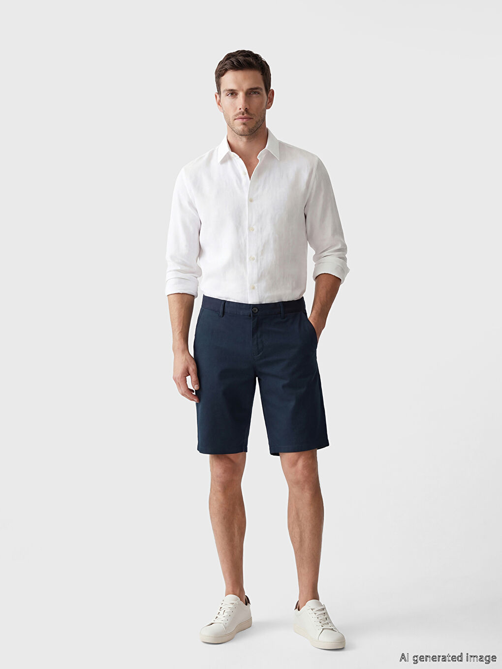 Lacivert Standart Kalıp Erkek Şort