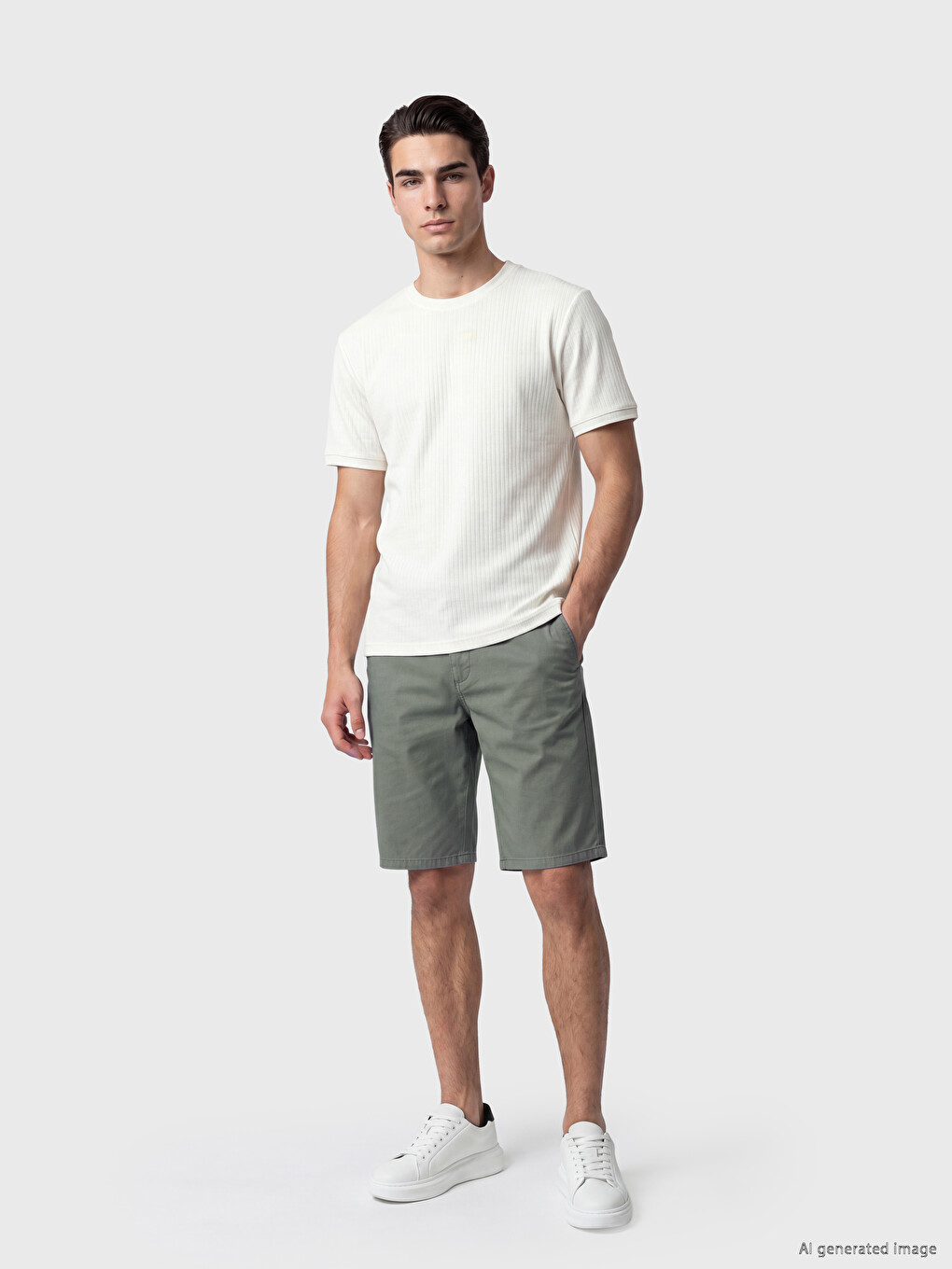 Yeşil Regular Fit Erkek Şort