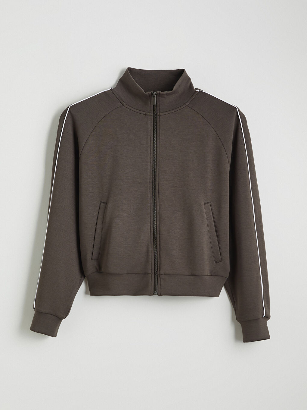 Women's High Neck Oversized Zip-Up Sweatshirt-4