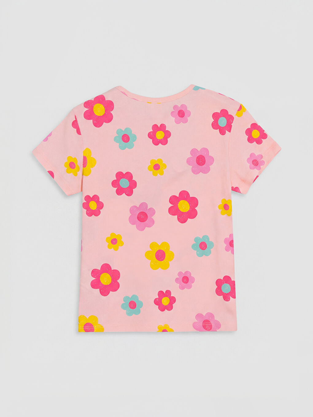 Flower Printed Girls' Jersey T-Shirt-1