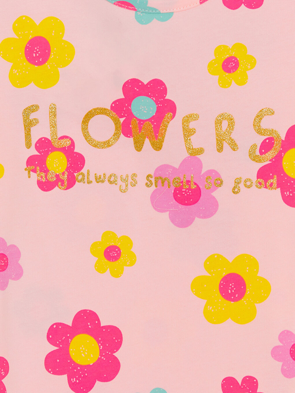 Flower Printed Girls' Jersey T-Shirt-2