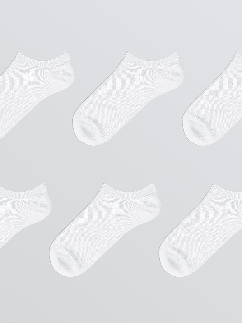 Beyaz Basic Kız Çocuk Patik Çorap 6'lı-1