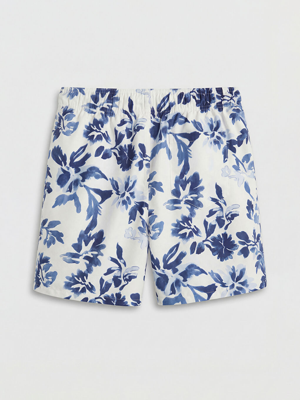 Lacivert Kısa Boy Desenli Erkek Deniz Şortu-1