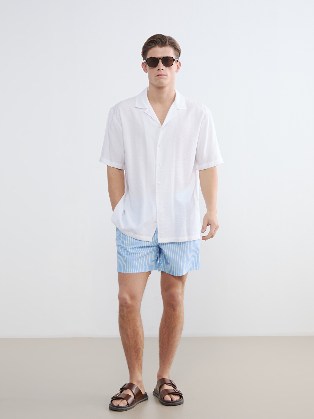 Short Striped Men's Swimming Shorts-3