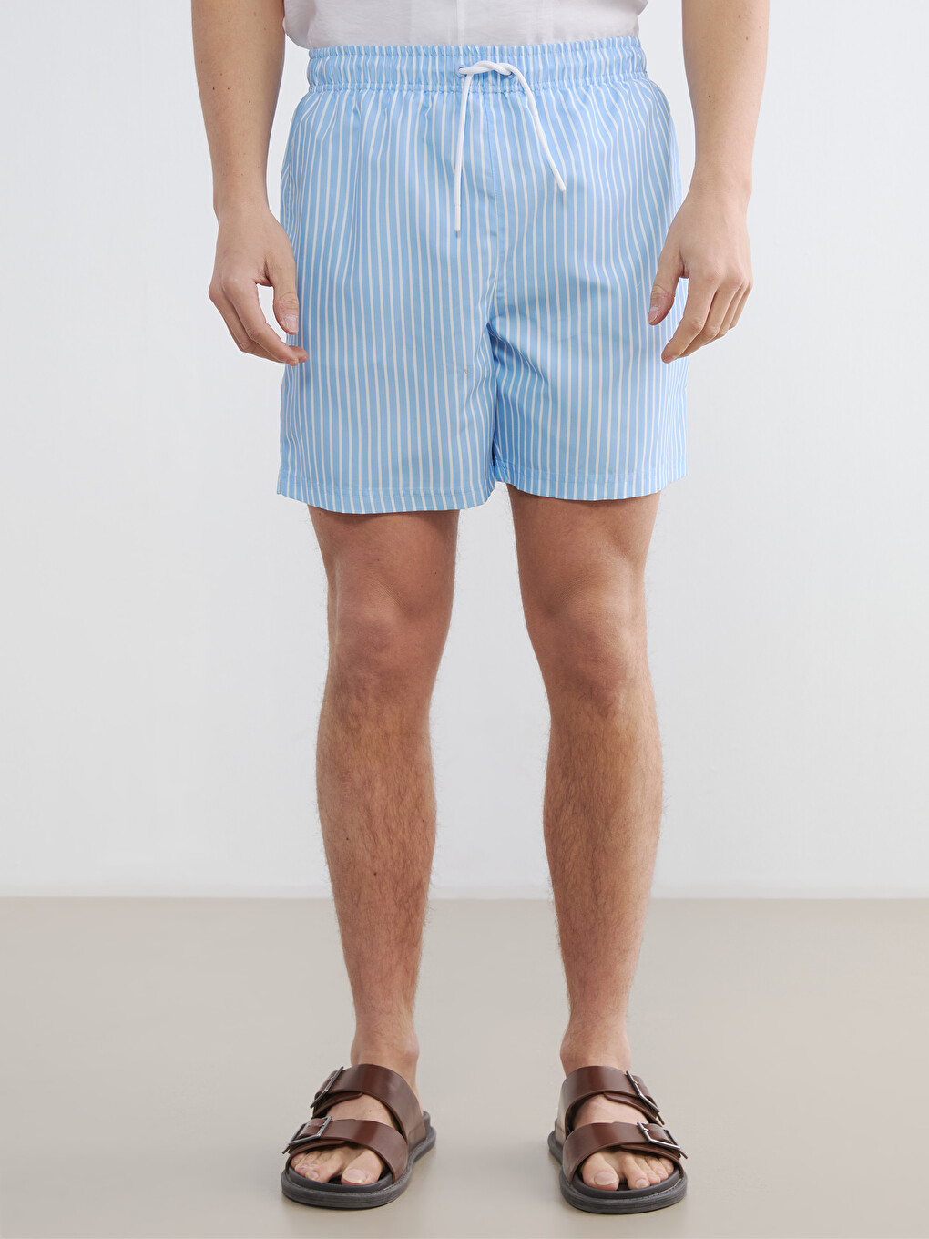 Short Striped Men's Swimming Shorts-4