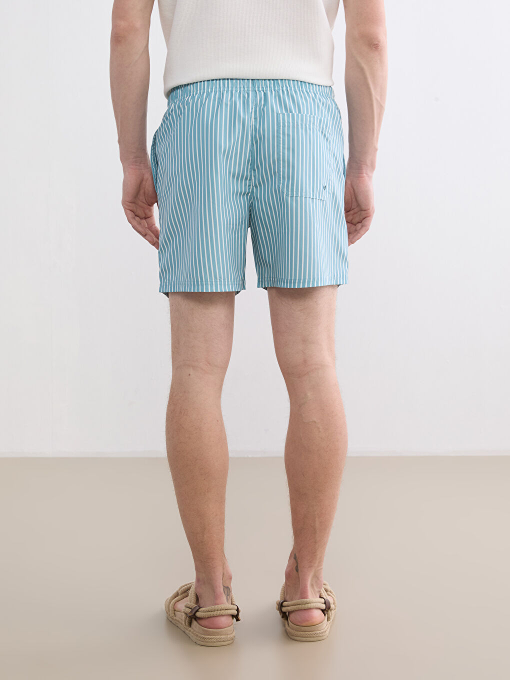 Çizgili Erkek Yüzme Şortu-3