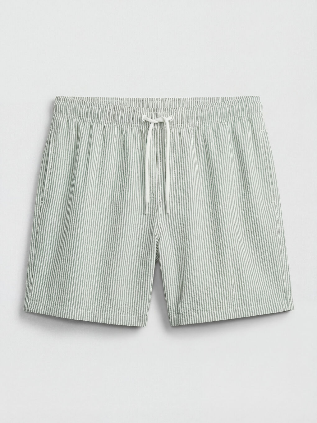 Yeşil Çizgili Erkek Deniz Şortu