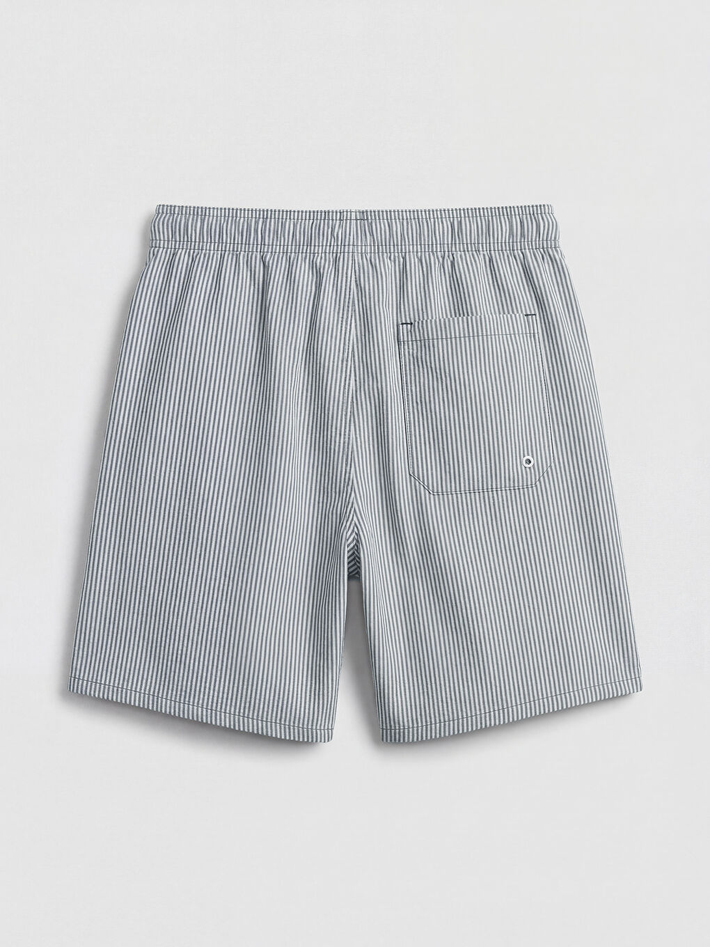 Lacivert Kısa Boy Çizgili Erkek Deniz Şortu-1